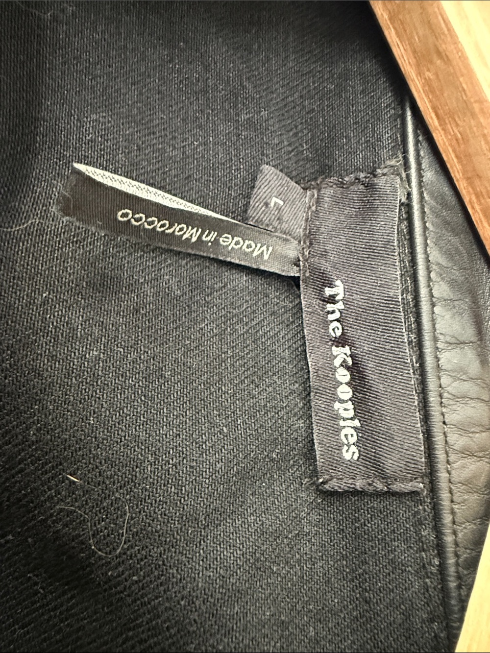 The Kooples Black Mixed-Media Jean Jacket - Picture 2 of 8